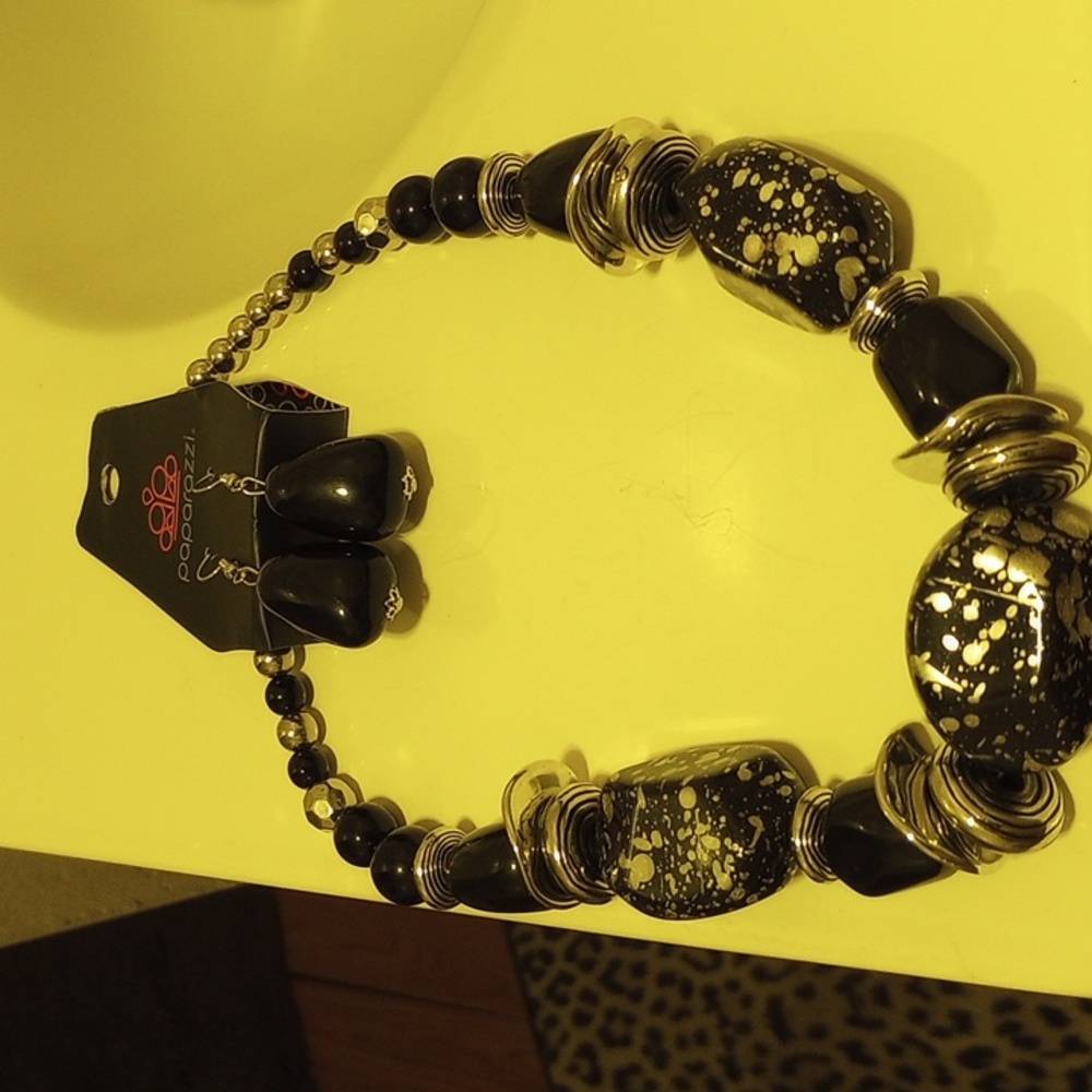 Black and silver necklace